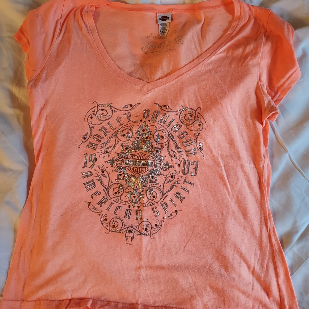 Harley-Davidson Women's Coral Graphic Tee